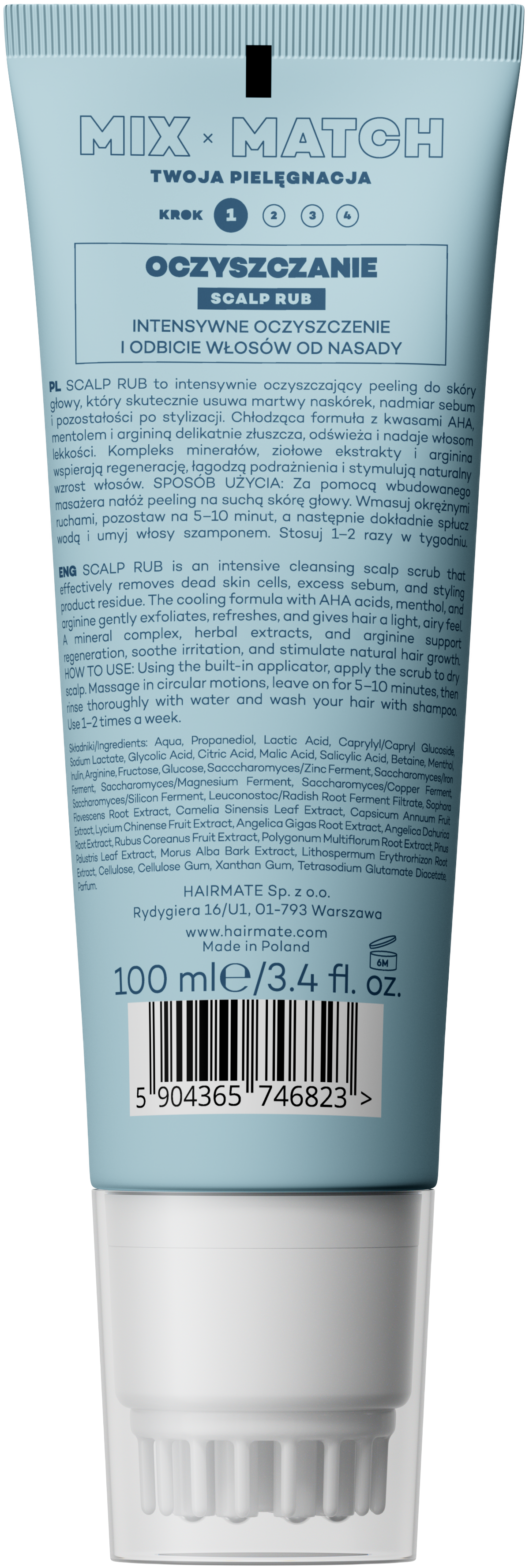 Scalp rub oczyszczający peeling kwasowy do skóry głowy, 100 ml
